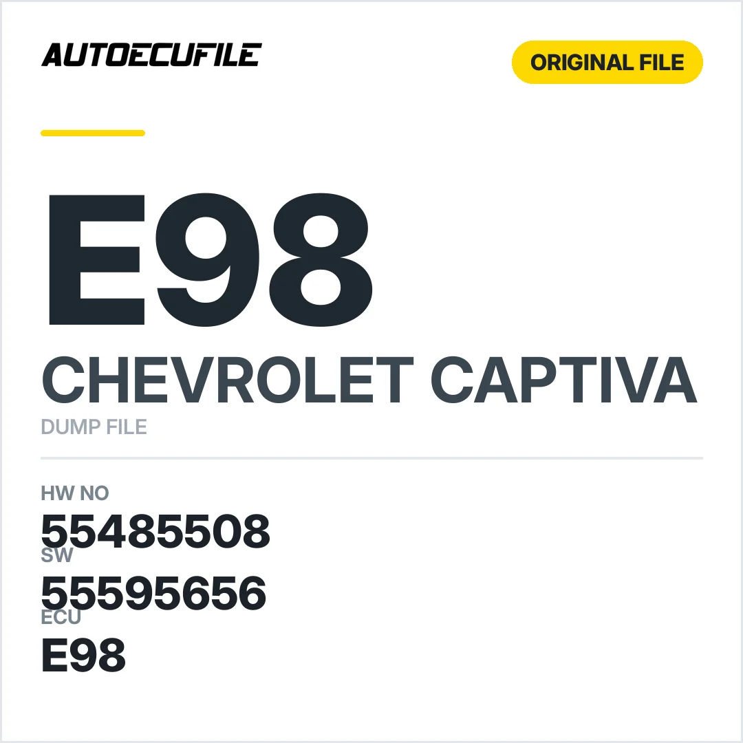CHEVROLET CAPTIVA DELCO E98 55485508 55595656 DUMP