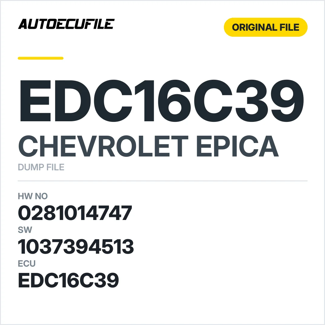 CHEVROLET EPICA EDC16C39 0281014747 1037394513 DUMP