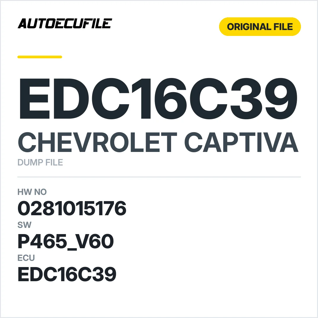 CHEVROLET CAPTIVA EDC16C39 0281015176 P465 V60 DUMP