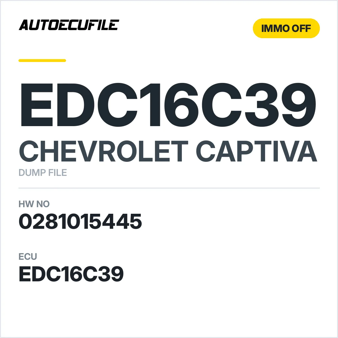 CHEVROLET  CAPTIVA EDC16C39 0281015445 IMMO OFF DUMP