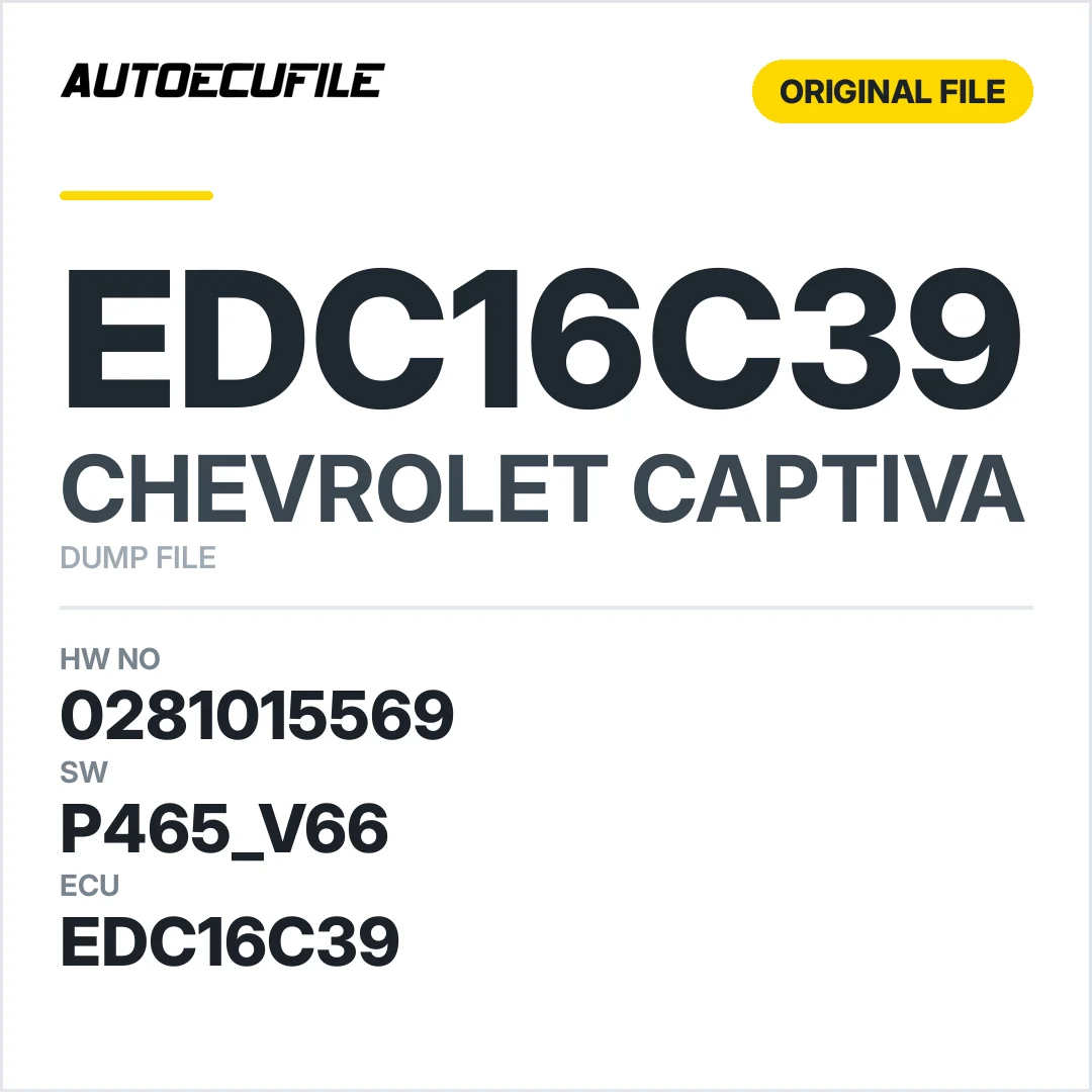 CHEVROLET CAPTIVA EDC16C39 0281015569 1037393195 P465 V66 DUMP