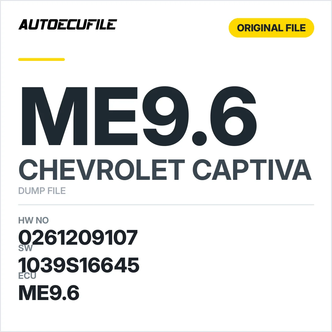 CHEVROLET CAPTIVA ME9.6 0261209107 1039S16645 DUMP