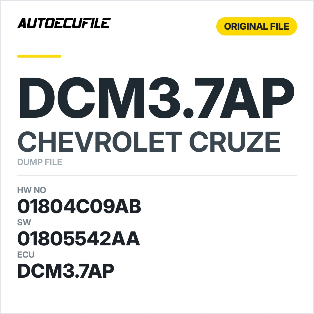 CHEVROLET CRUZE DCM3.7AP 01804C09AB 01805542AA DUMP