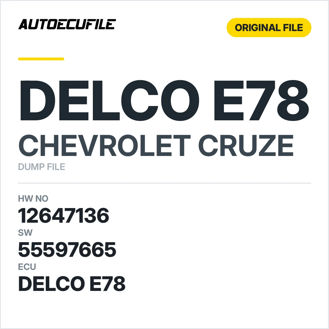 CHEVROLET CRUZE DELCO E78 12647136 55597665 DUMP