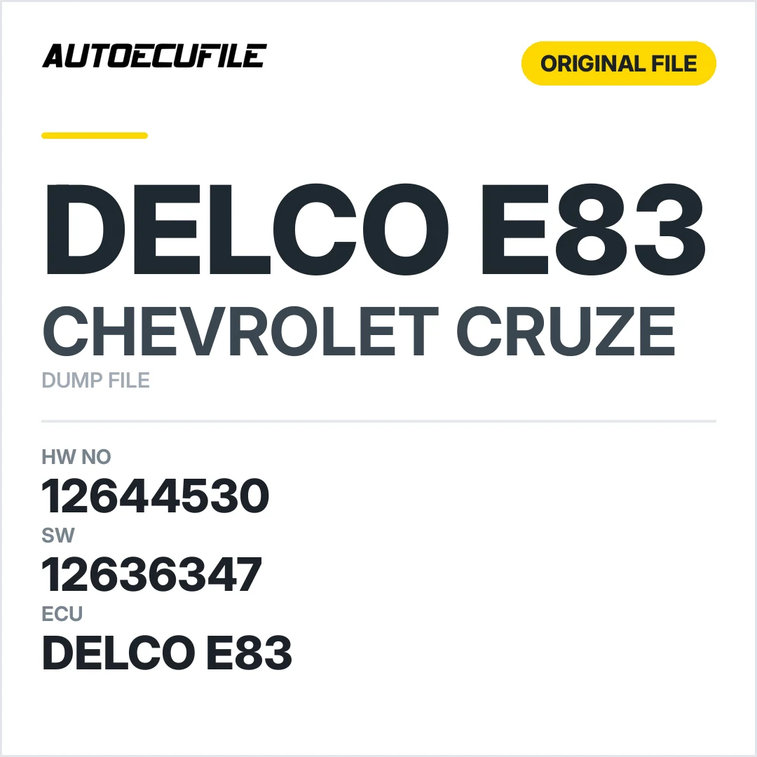 CHEVROLET CRUZE DELCO E83 12644530 12636347 DUMP
