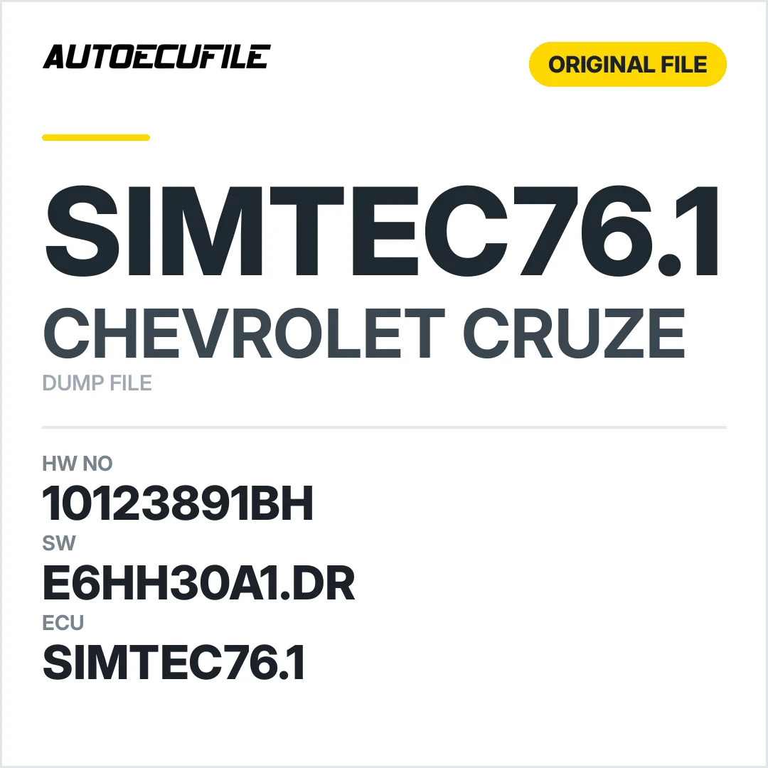 CHEVROLET CRUZE SIMTEC76.1 10123891BH E6HH30A1.DR DUMP