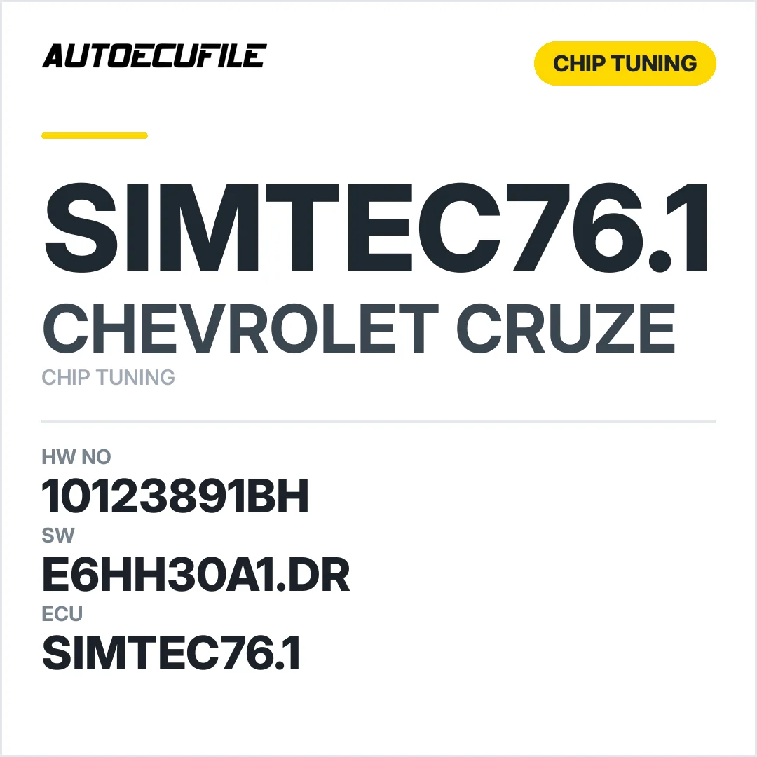 CHEVROLET CRUZE SIMTEC76.1 10123891BH E6HH30A1.DR TUNED