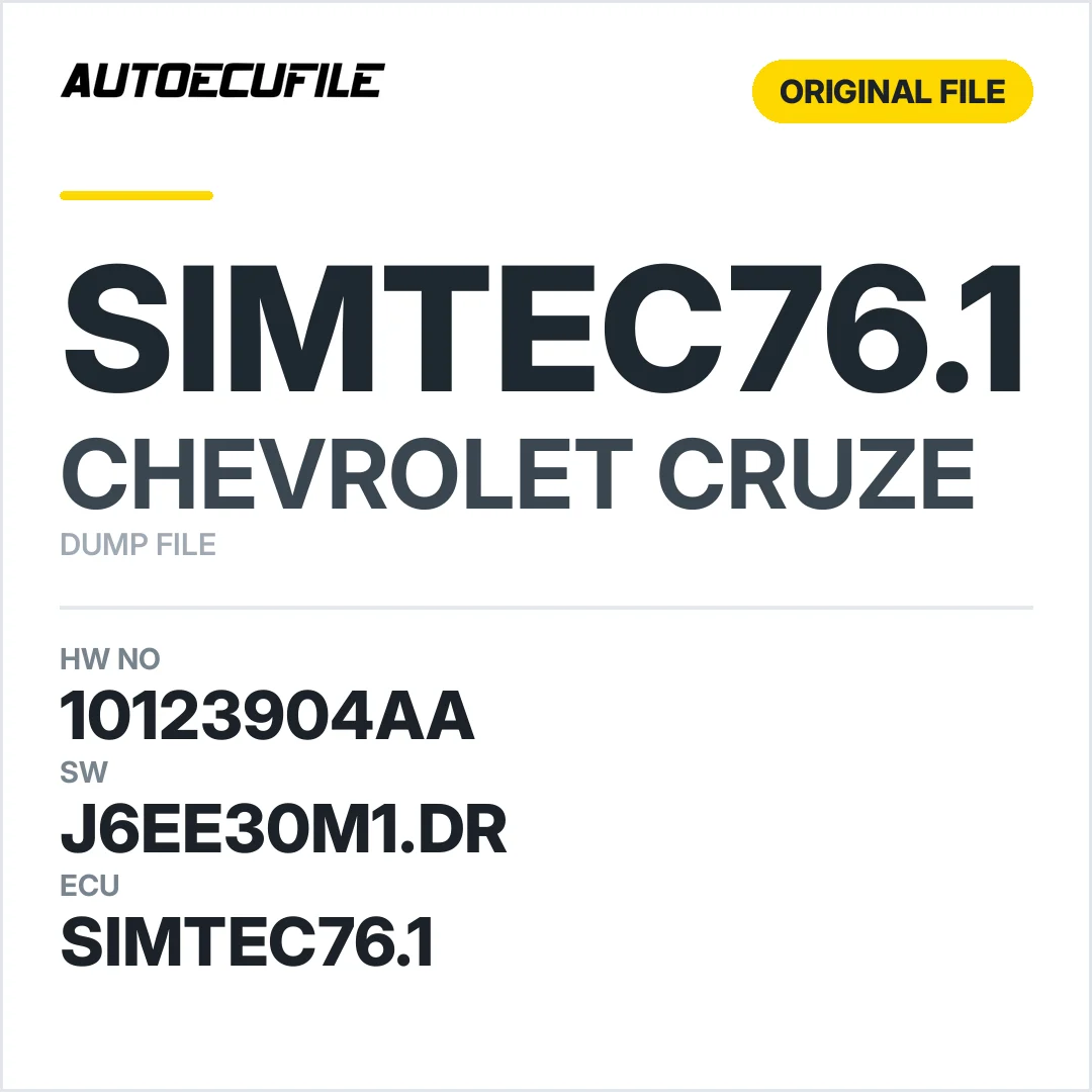 CHEVROLET CRUZE SIMTEC76.1 10123904AA J6EE30M1.DR DUMP