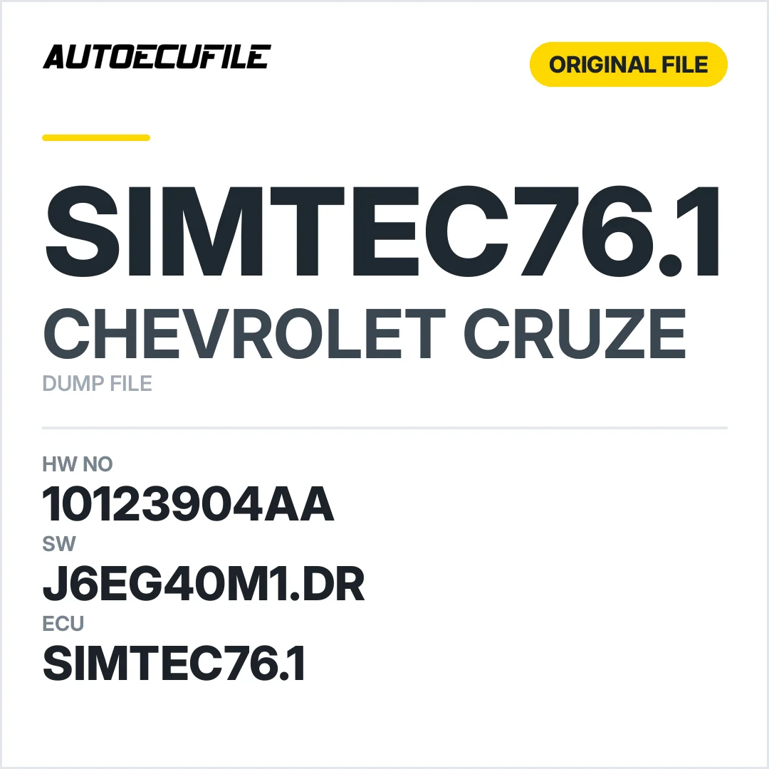 CHEVROLET CRUZE SIMTEC76.1 10123904AA J6EG40M1.DR DUMP