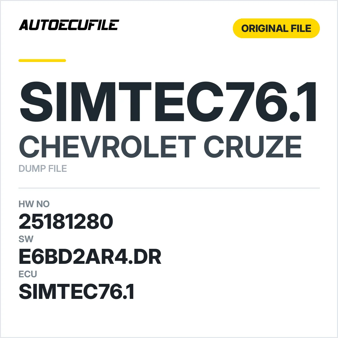 CHEVROLET CRUZE SIMTEC76.1 25181280 10123904AA E6BD2AR4.DR DUMP