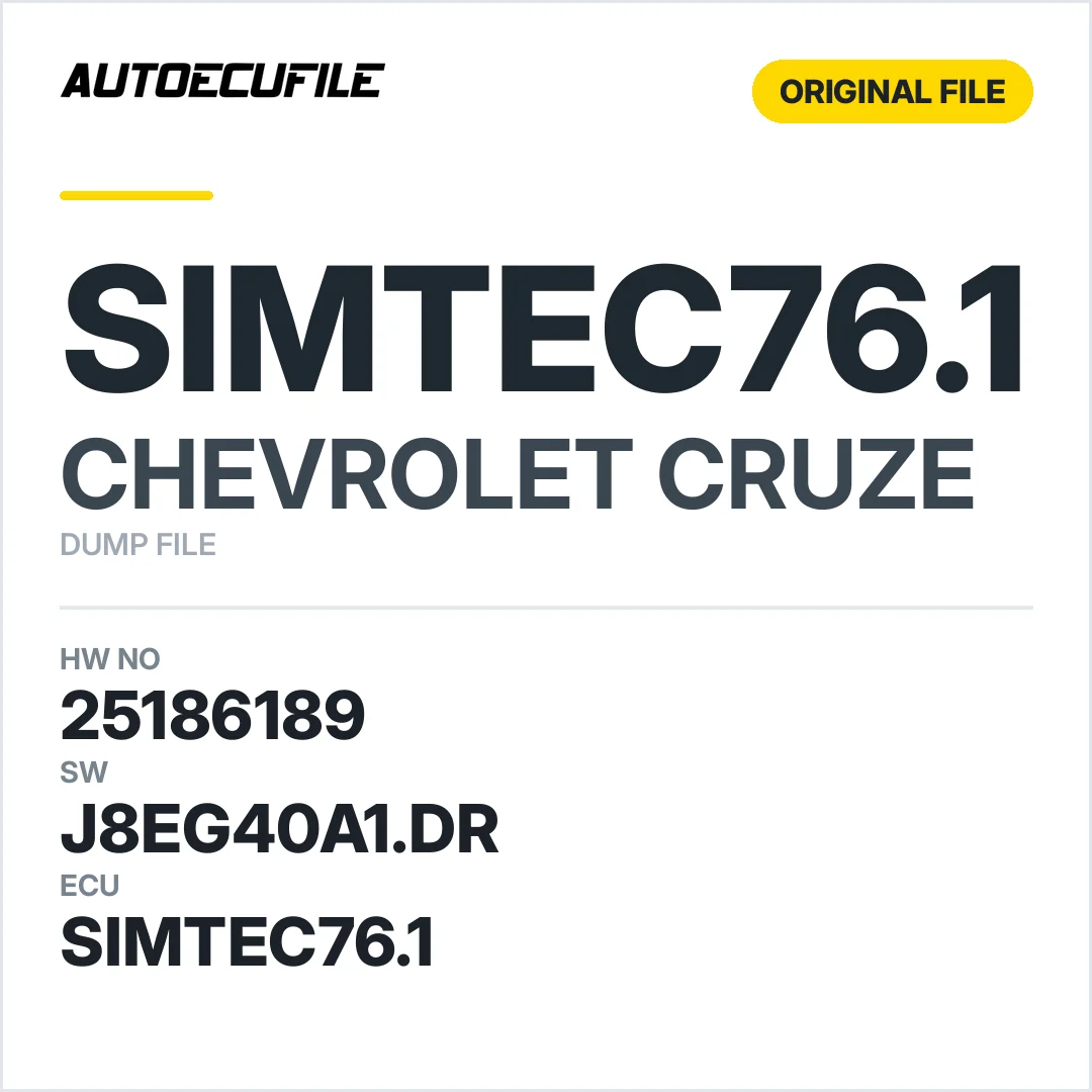 CHEVROLET CRUZE SIMTEC76.1 25186189 J8EG40A1.DR DUMP