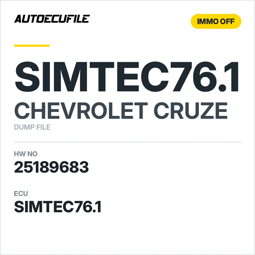 CHEVROLET CRUZE  SIMTEC76.1 25189683 İMMO OFF DUMP