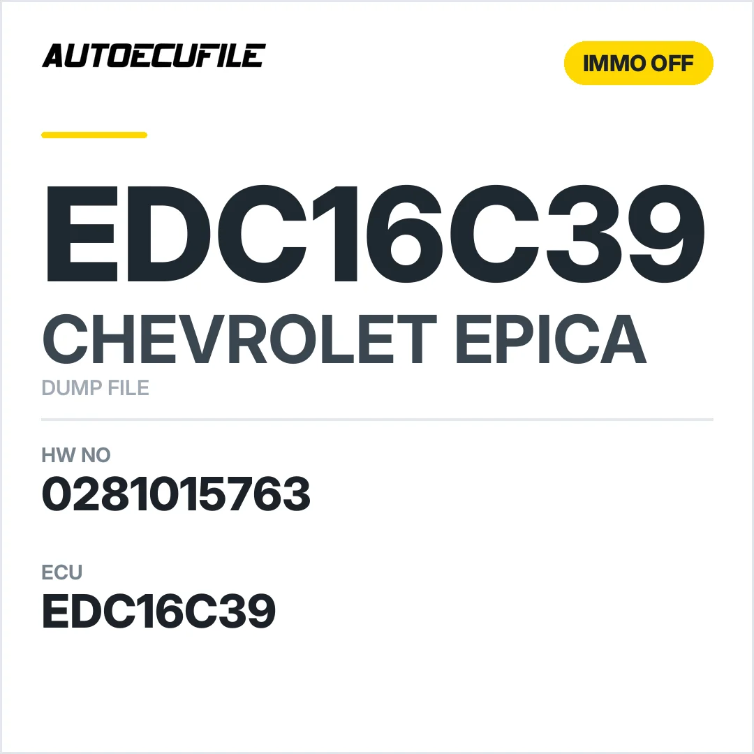 CHEVROLET EPICA EDC16C39 0281015763 IMMO OFF DUMP