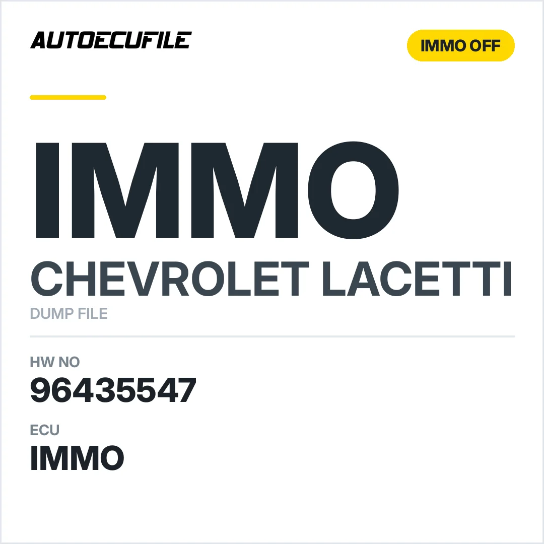 CHEVROLET LACETTI 5WY1E01B 96435547 KA IMMO OFF DUMP