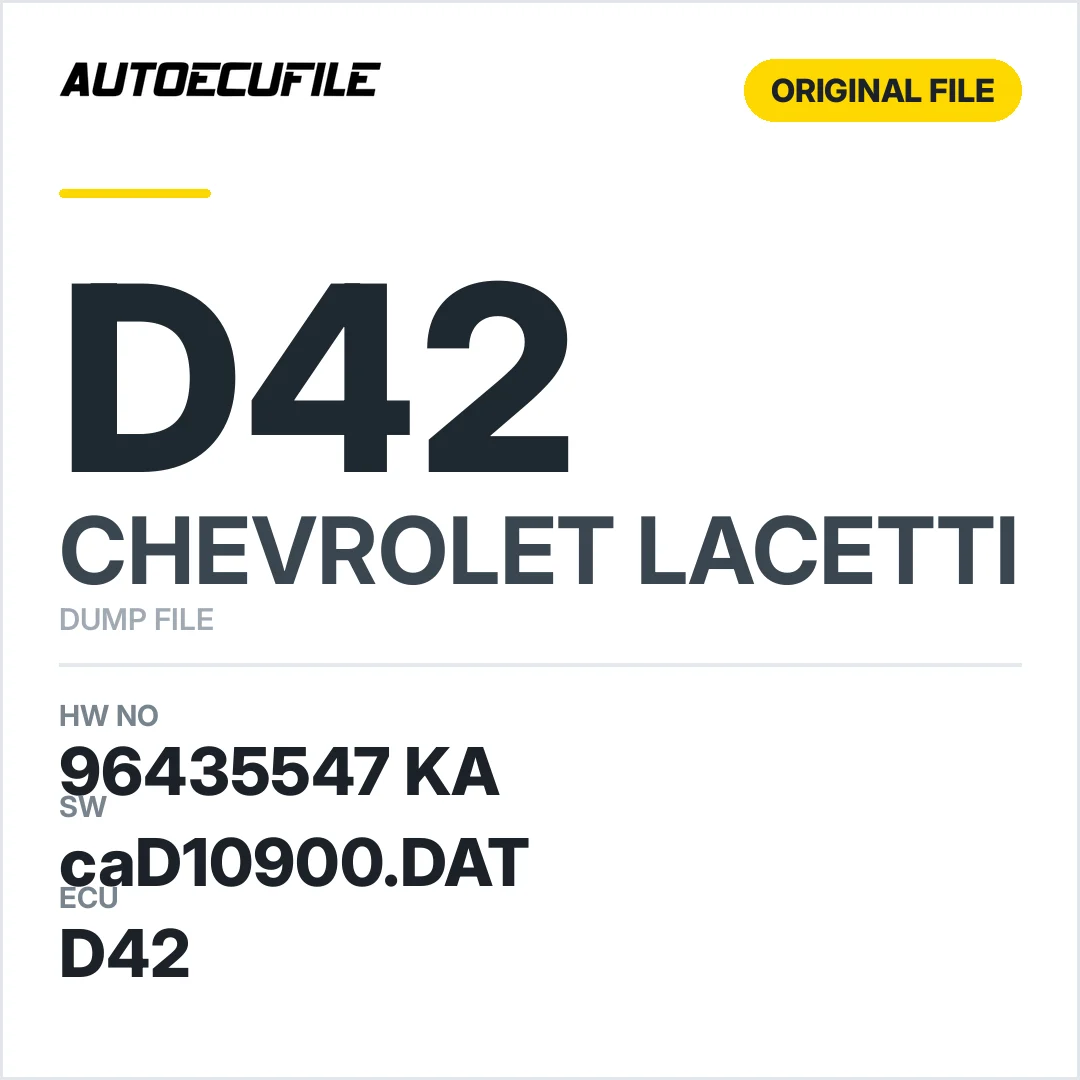 CHEVROLET LACETTI D42 96435547 KA 5WY1E01D caD10900.DAT DUMP