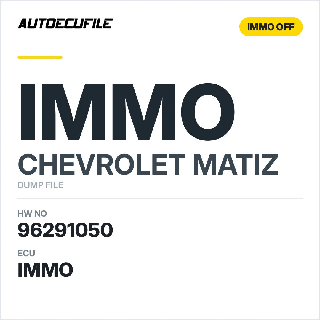 CHEVROLET MATIZ KEMSCO D3 96291050 IMMO OFF DUMP