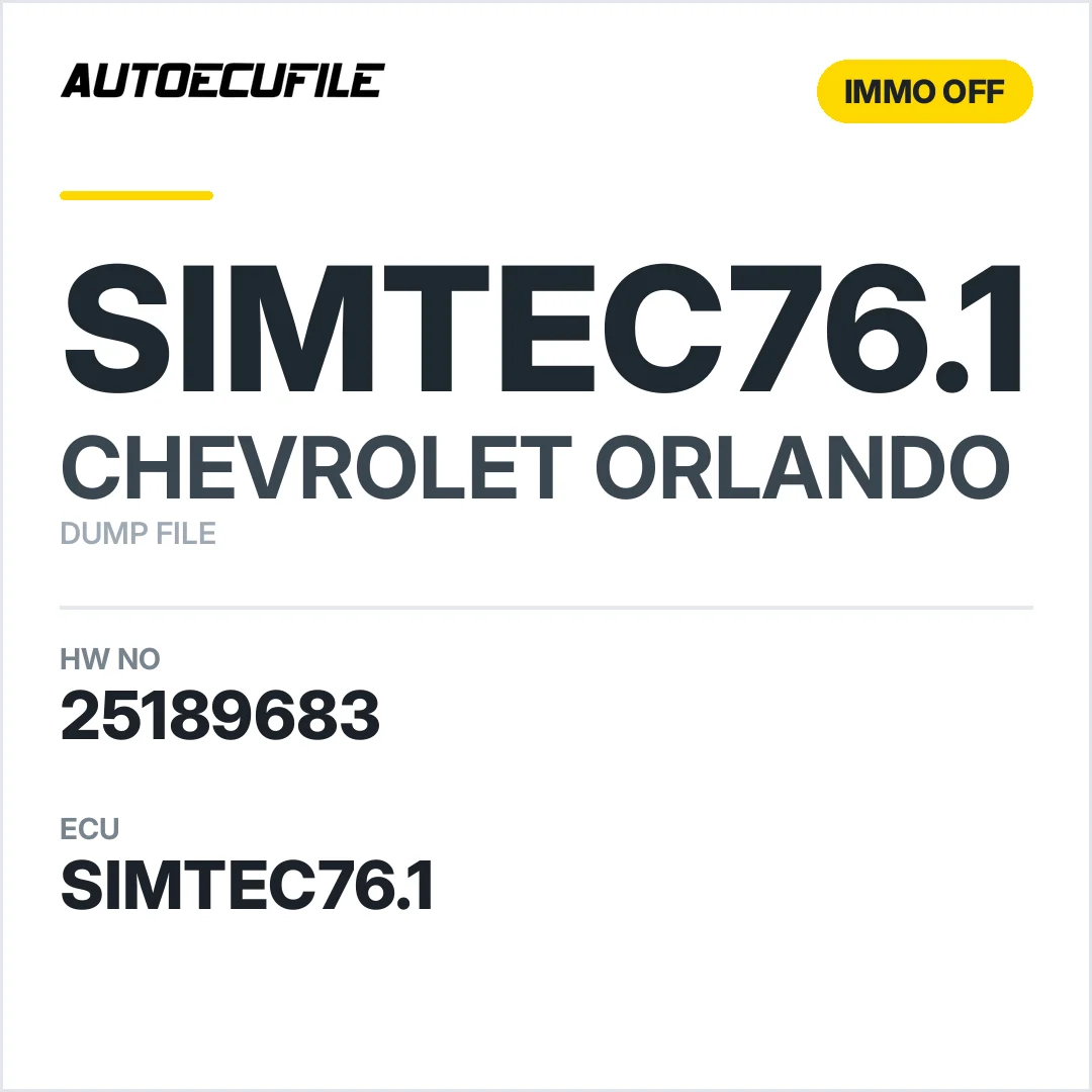 CHEVROLET ORLANDO SIMTEC76.1 25189683 IMMO OFF DUMP