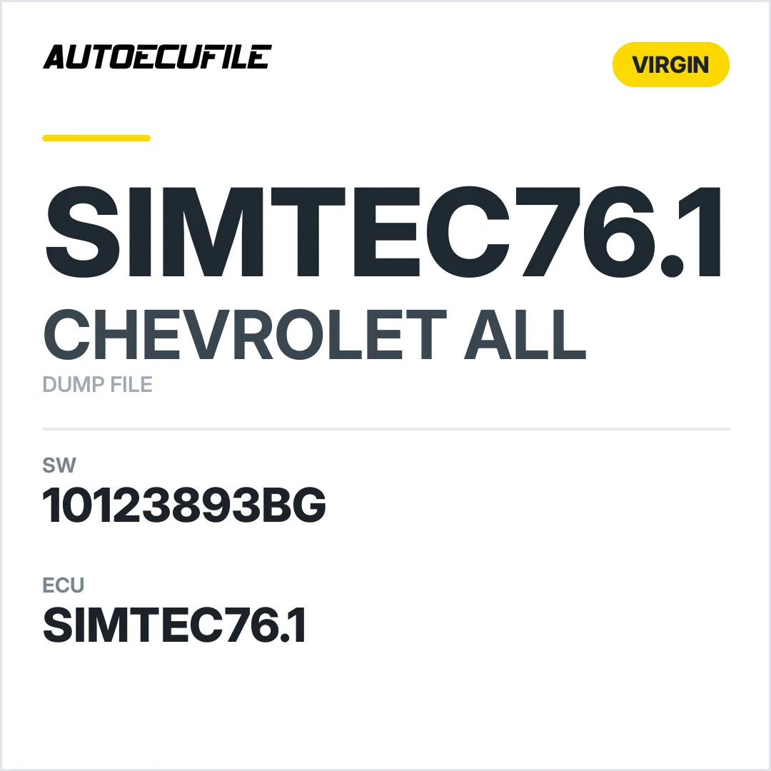 CHEVROLET SIMTEC76.1 10123893BG VIRGIN DUMP