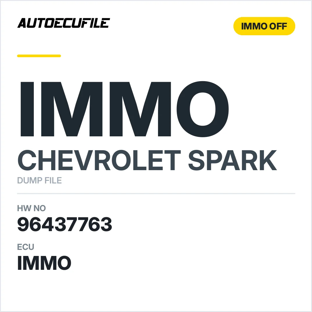 CHEVROLET SPARK 96437763  5WY5435B IMMO OFF DUMP