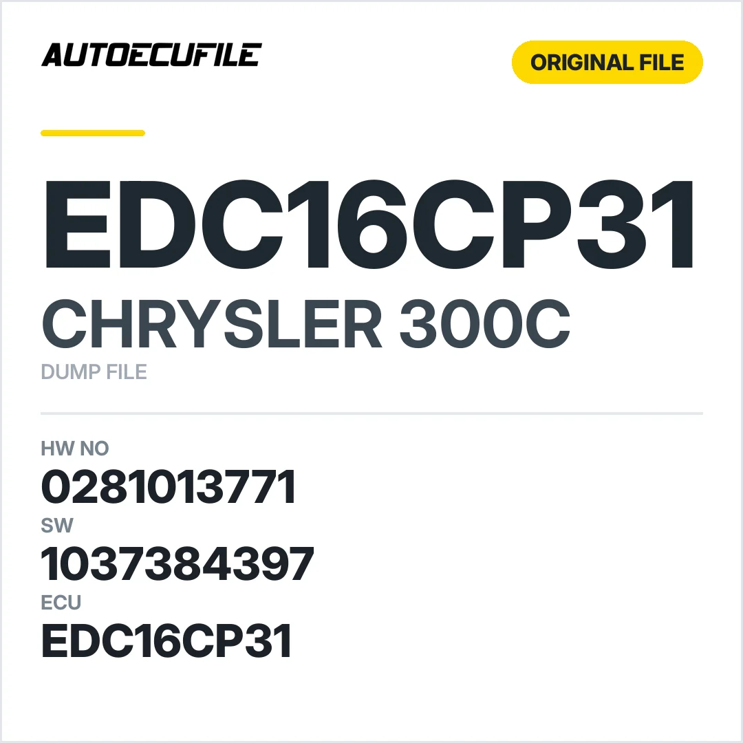 CHRYSLER 300C EDC16CP31 0281013771 1037384397 DUMP
