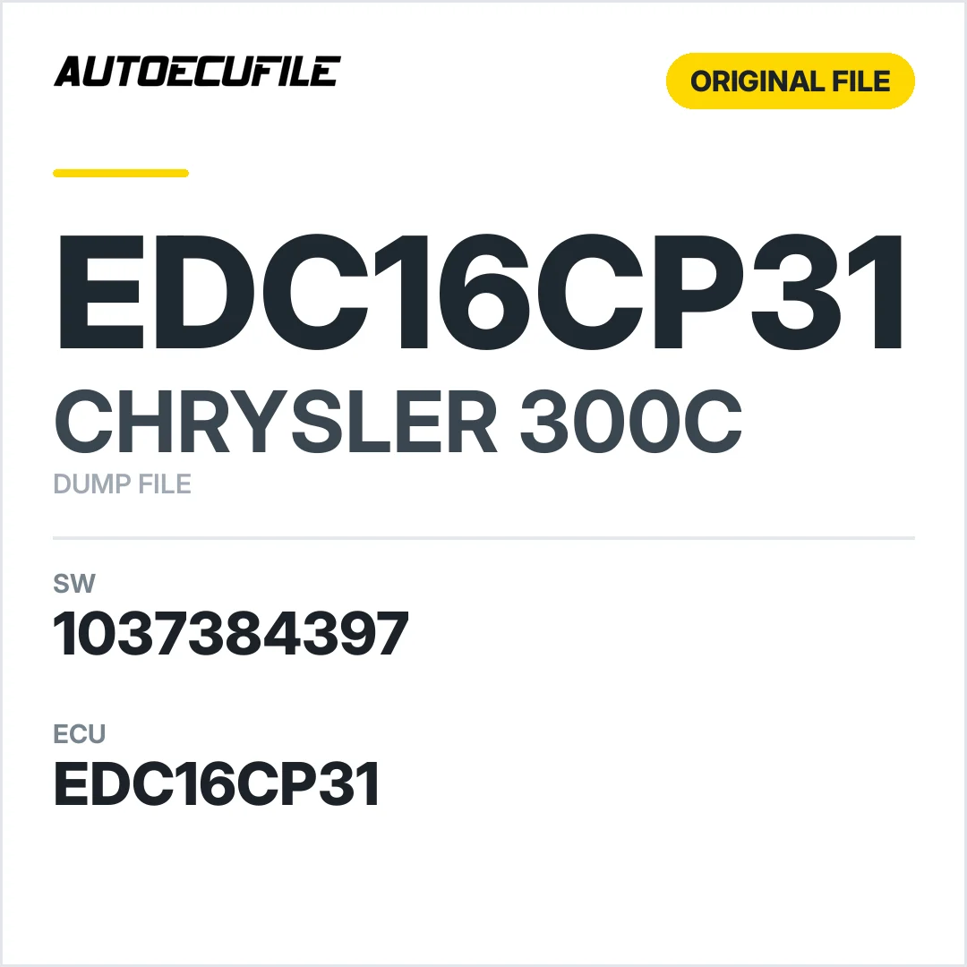CHRYSLER 300C EDC16CP31 1037384397 DUMP