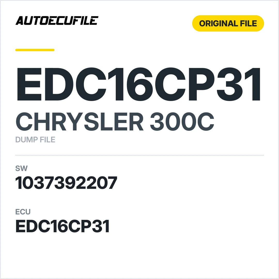 CHRYSLER 300C EDC16CP31 1037392207 DUMP