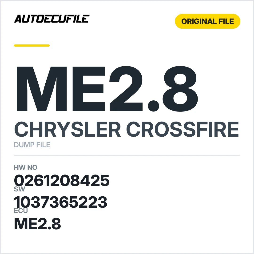 CHRYSLER CROSSFIRE ME2.8 0261208425 1037365223 DUMP
