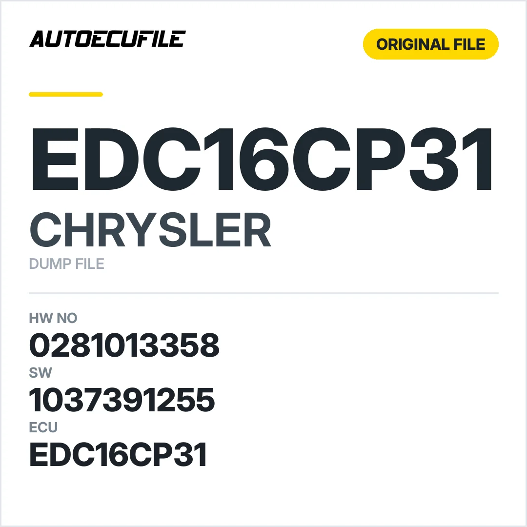 CHRYSLER EDC16CP31 0281013358 1037391255 DUMP