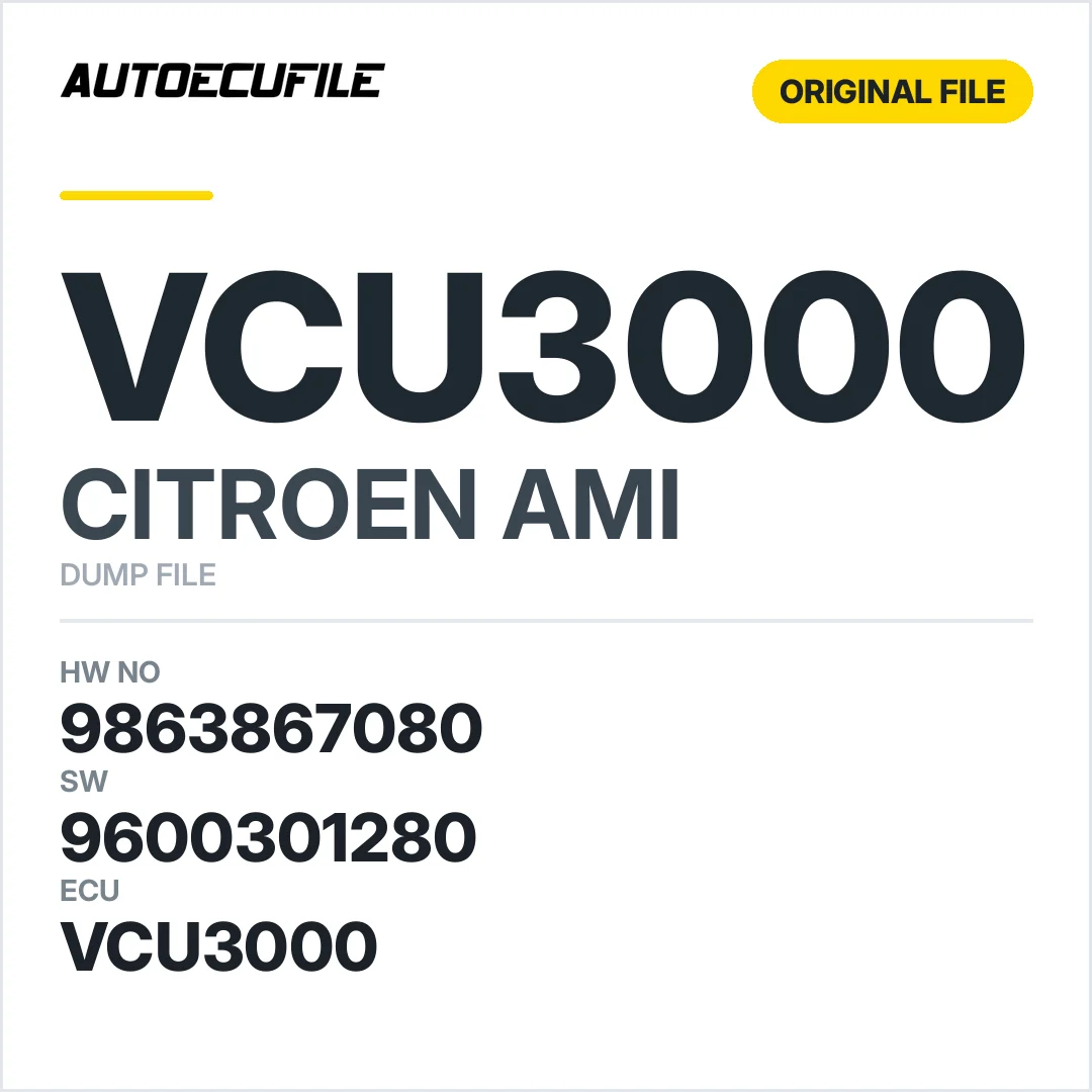 CITROEN AMI VCU3000 9863867080 9600301280 DUMP