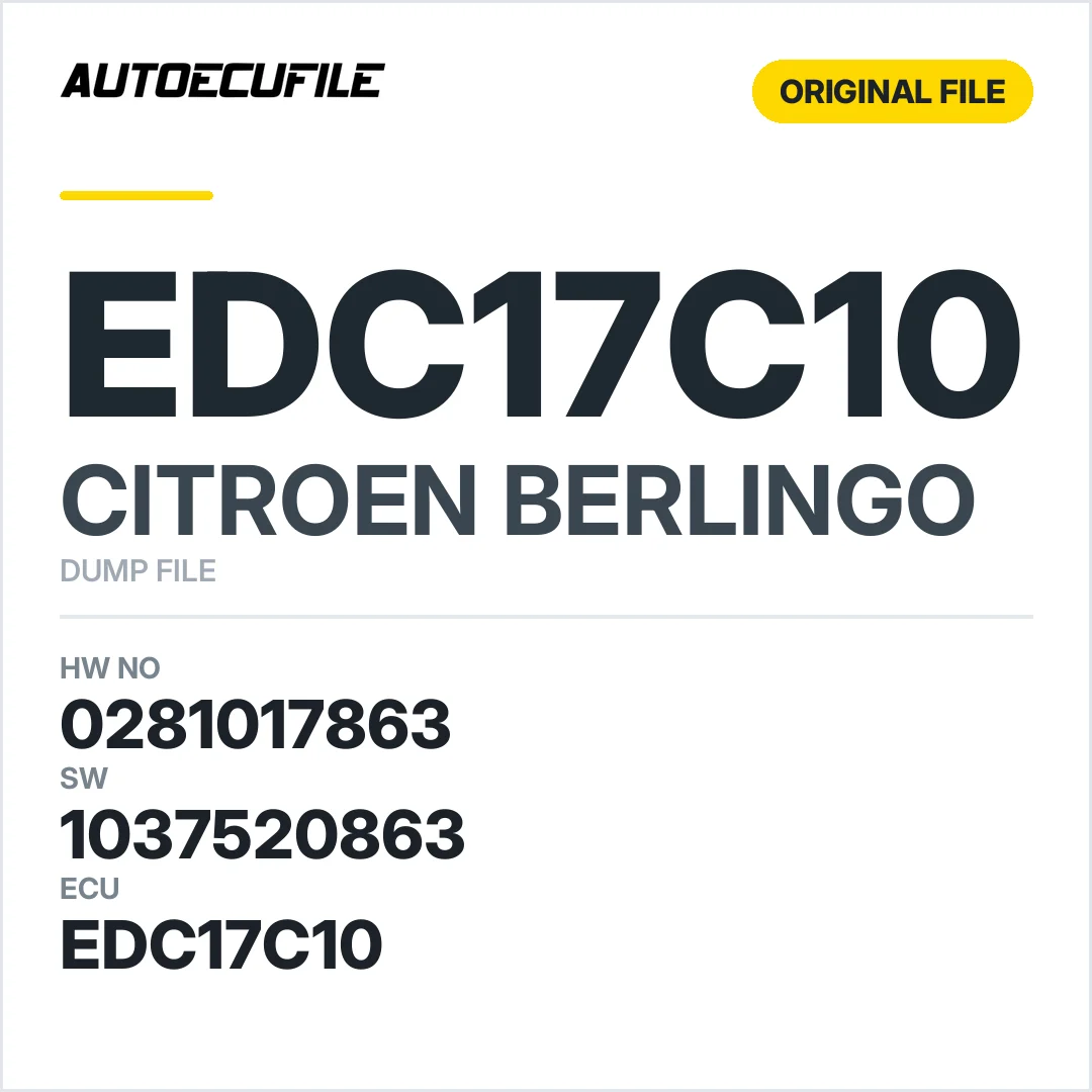 CITROEN BERLINGO EDC17C10 0281017863 1037520863 DUMP