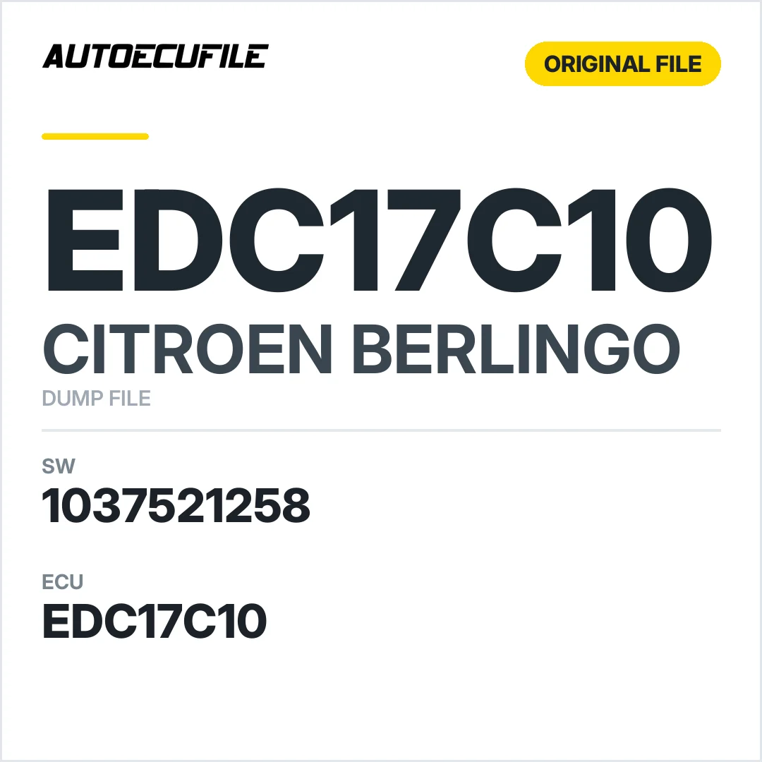 CITROEN BERLINGO EDC17C10 1037516511 1037521258 DUMP