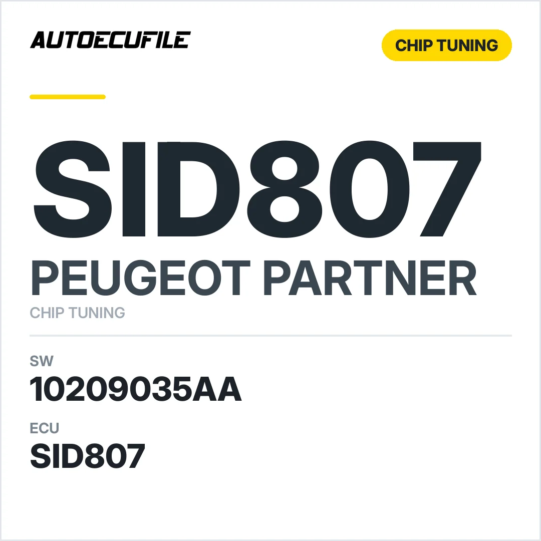 PEUGEOT PARTNER SID807 10209035AA PR062F0000000 STAGE1 TUNED