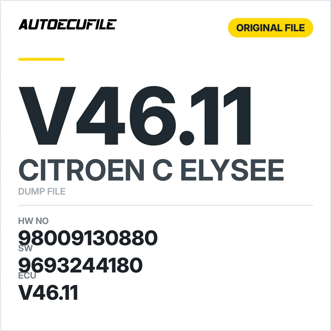 CITROEN C ELYSEE V46.11 98009130880 9693244180 DUMP