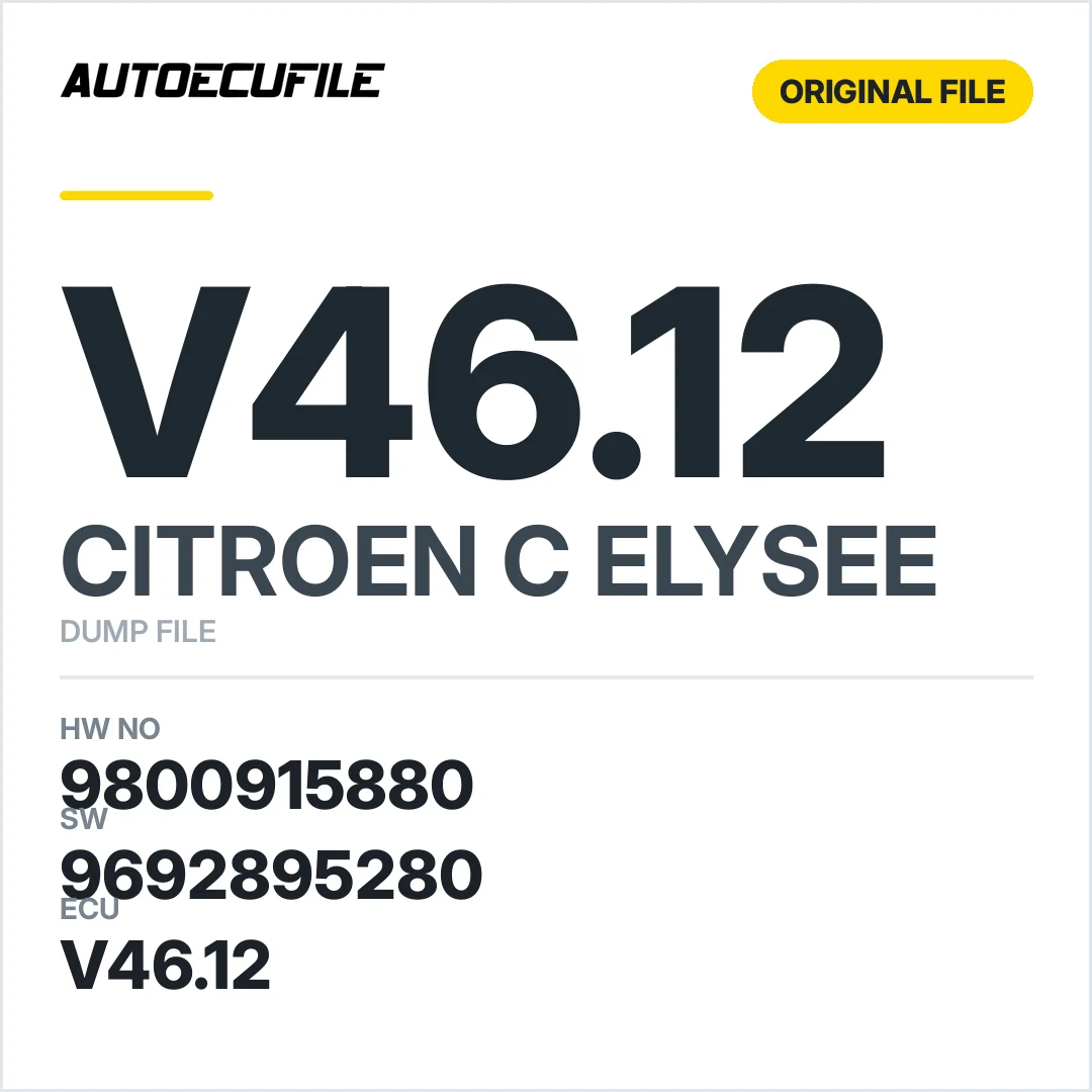 CITROEN C ELYSEE V46.12 9800915880 9692895280 DUMP