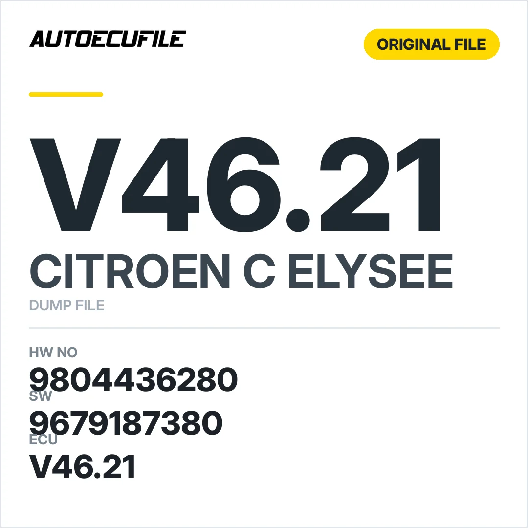 CITROEN C ELYSEE V46.21 9804436280 9679187380 DUMP