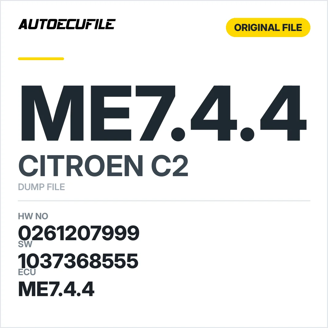 CITROEN C2 ME7.4.4 0261207999 1037368555 DUMP