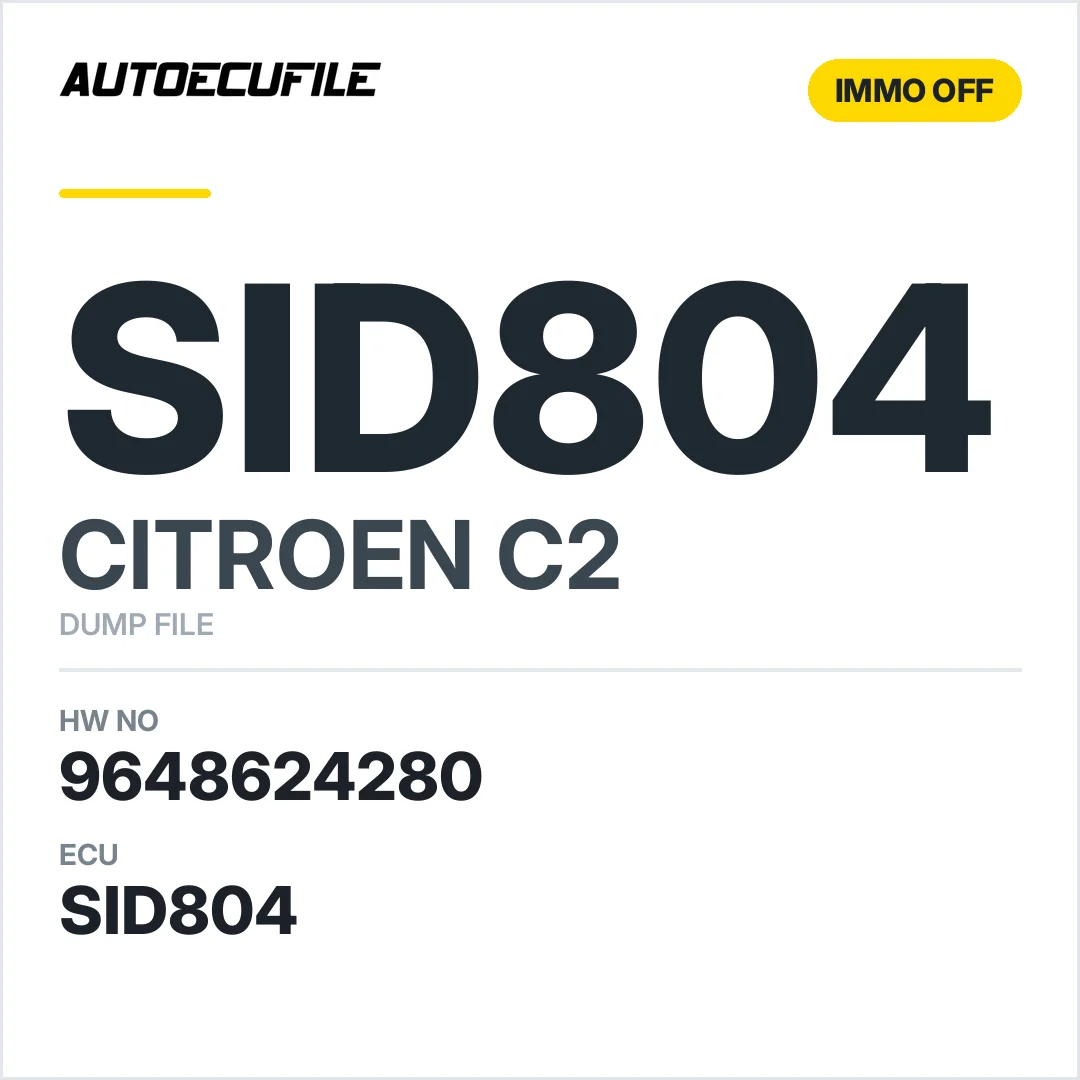 CITROEN C2 SID804 5WS40111C-T 9648624280 IMMO OFF DUMP