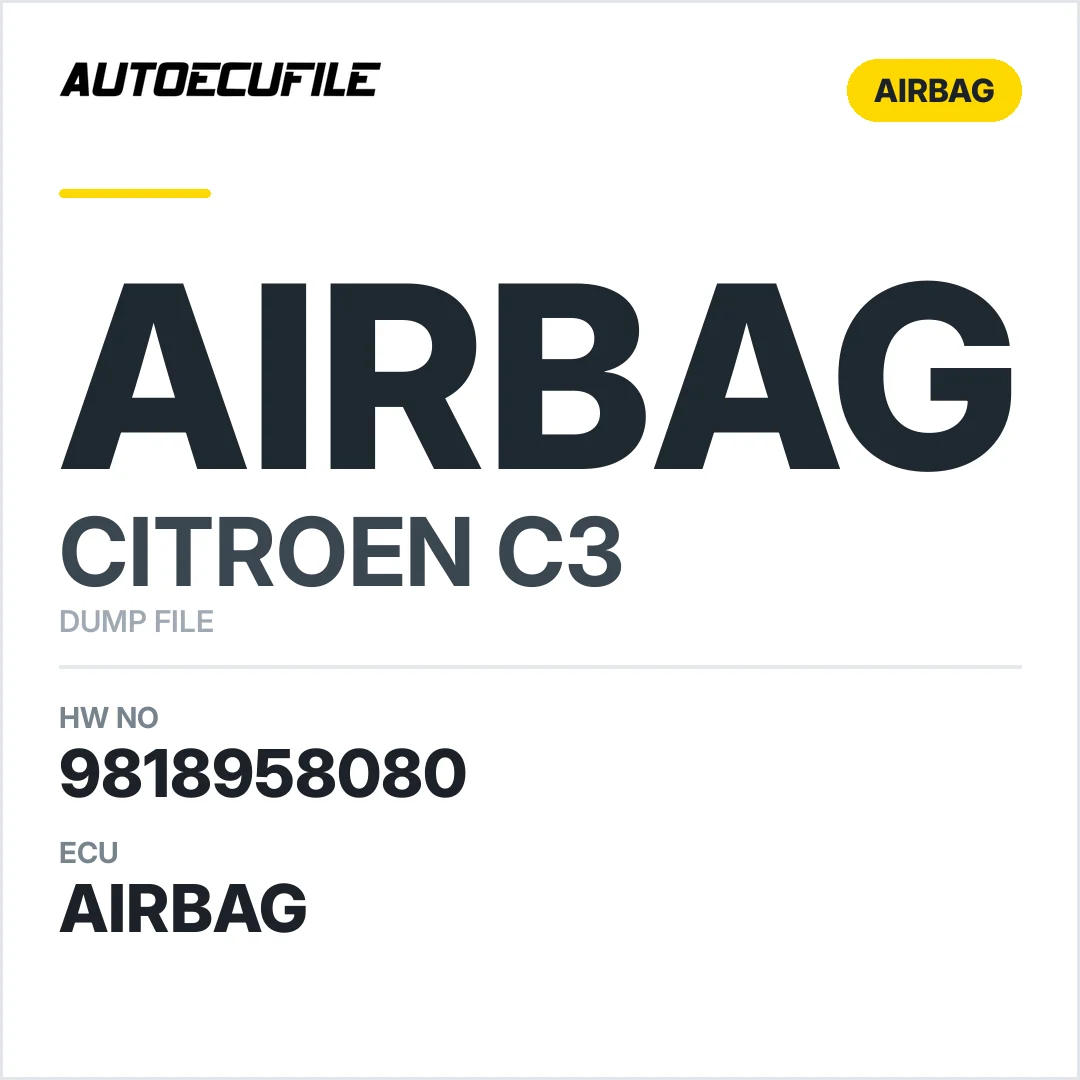CITROEN C3 AIRBAG 9818958080 DUMP