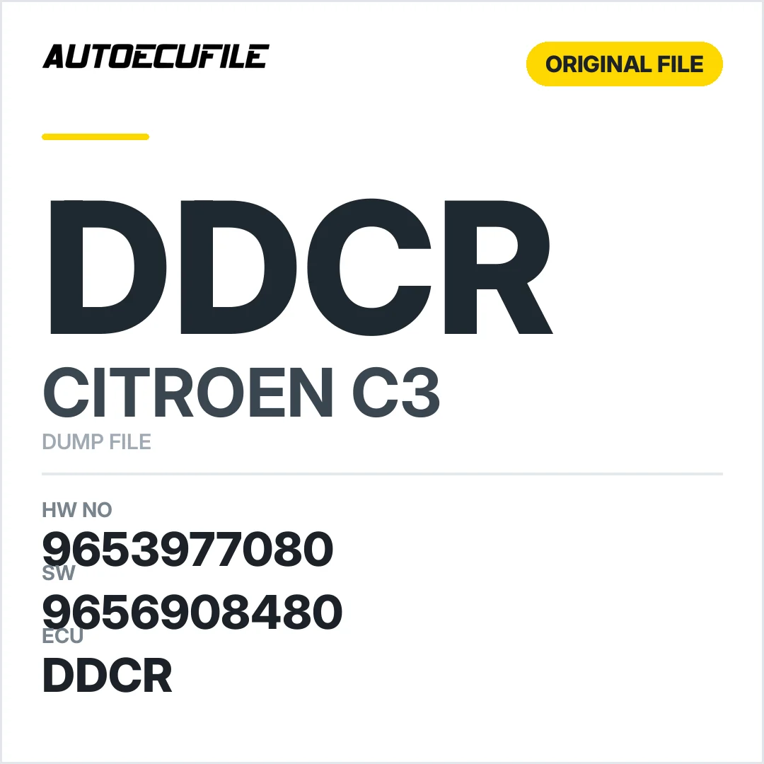 CITROEN C3 DDCR 9653977080 9656908480 DUMP