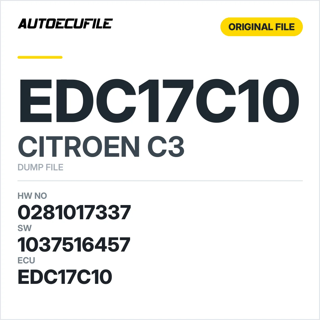 CITROEN C3 EDC17C10 0281017337 1037516457 DUMP