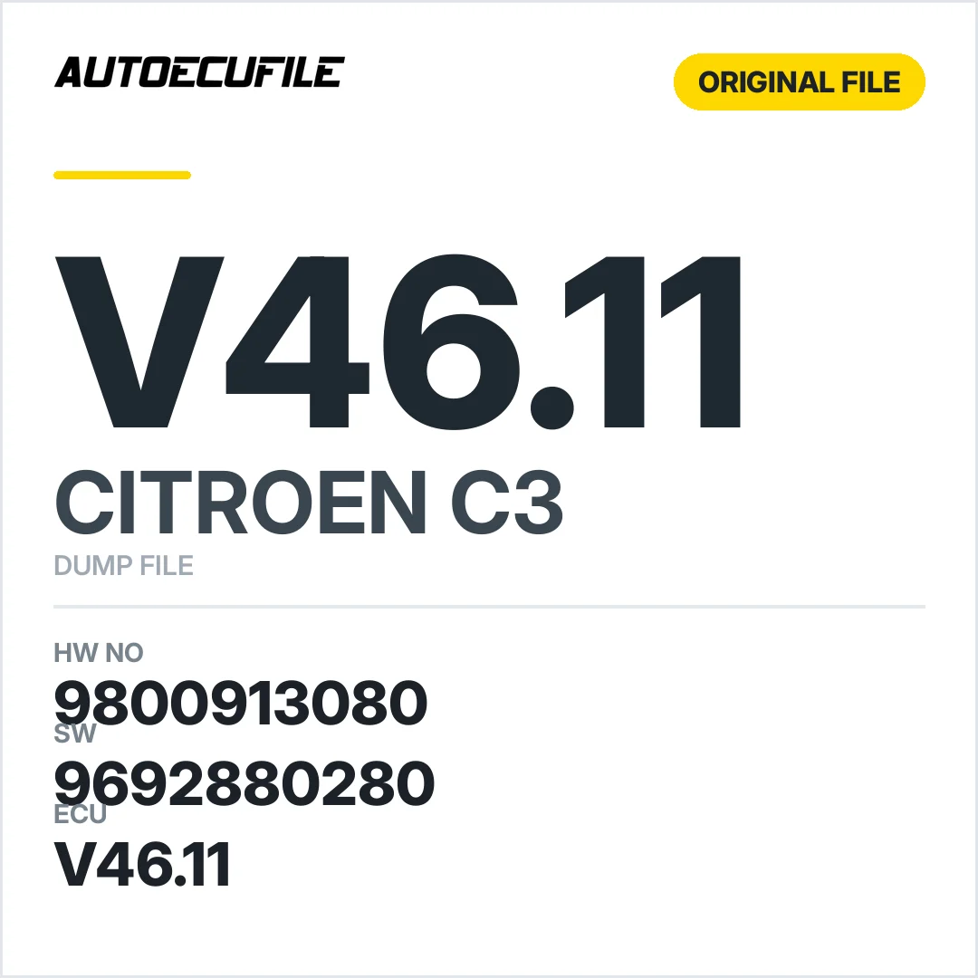 CITROEN C3 V46.11 9800913080 9692880280 DUMP