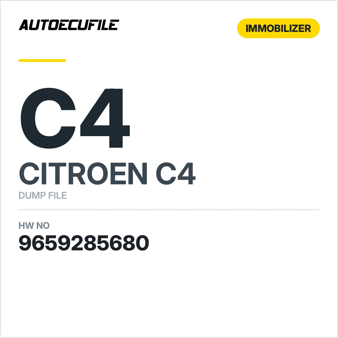 CITROEN C4 BSI 9659285680  DUMP