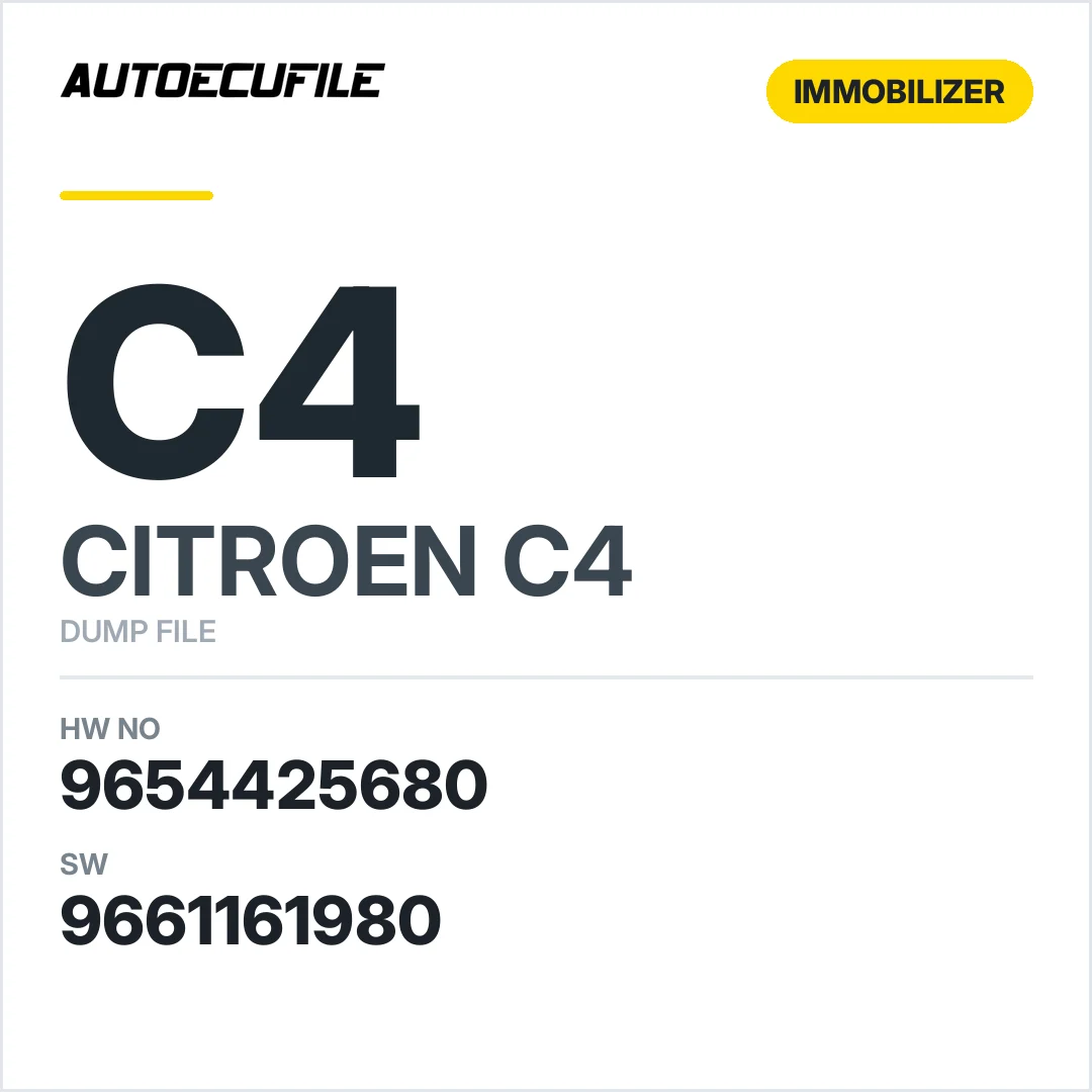 CITROEN C4 BSI JOHNSON CONTROLS 9654425680 9661161980  DUMP