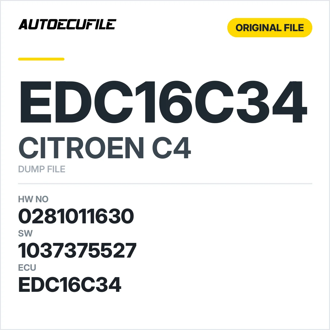 CITROEN C4 EDC16C34 0281011630 1037375527  DUMP