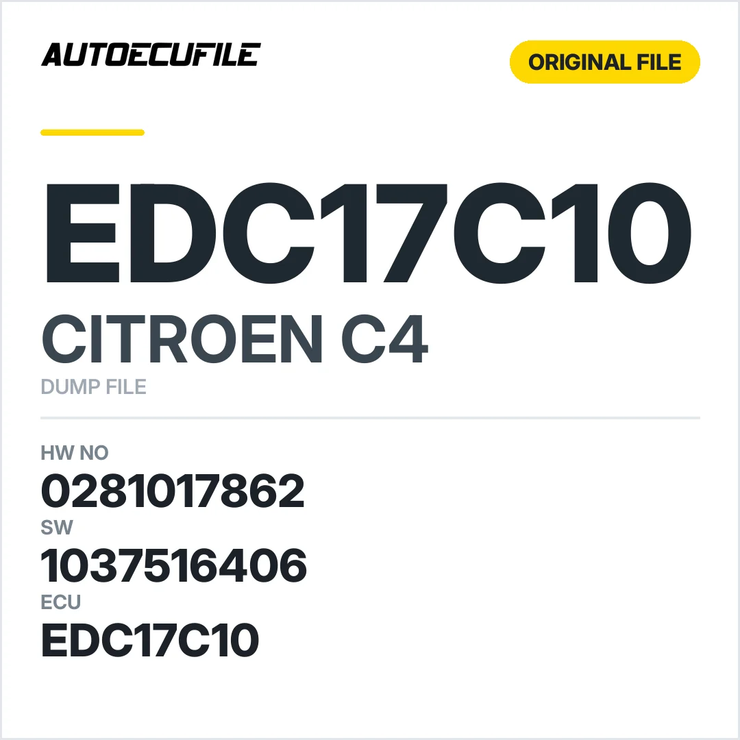 CITROEN C4 EDC17C10 0281017862 1037516406 DUMP
