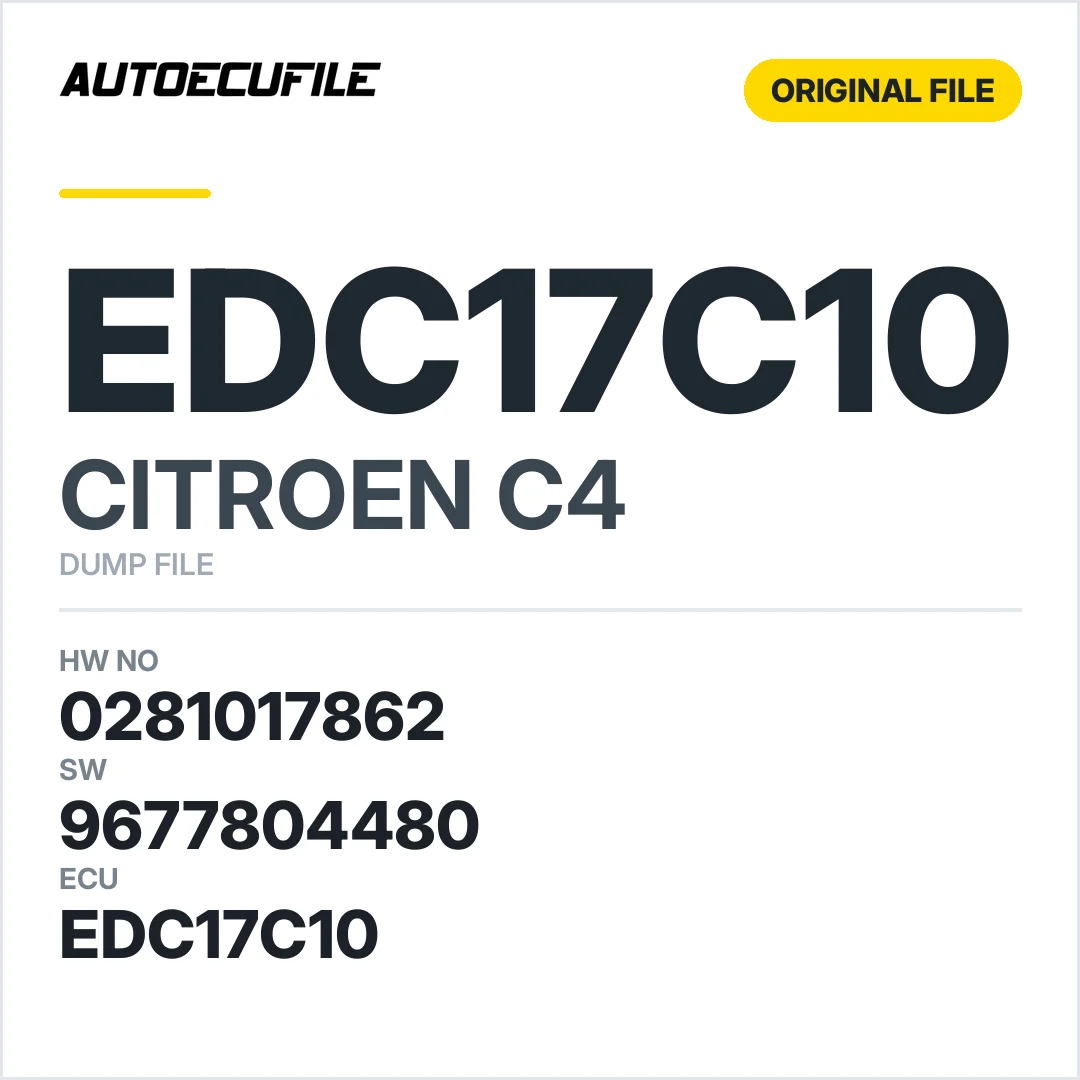 CITROEN C4 EDC17C10 0281017862 9677804480 1037516406 DUMP