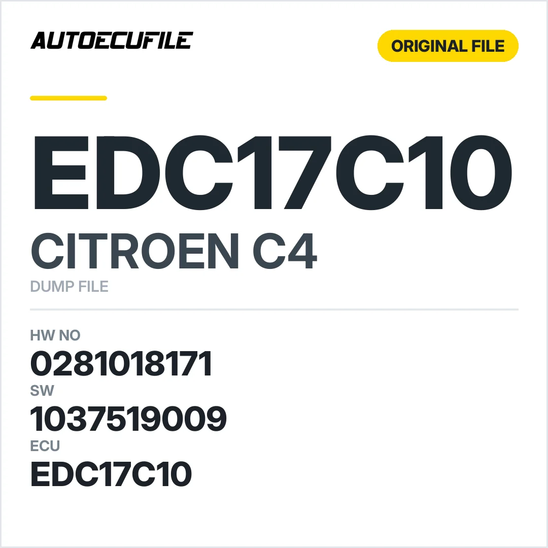 CITROEN C4 EDC17C10 0281018171 1037519009 DUMP