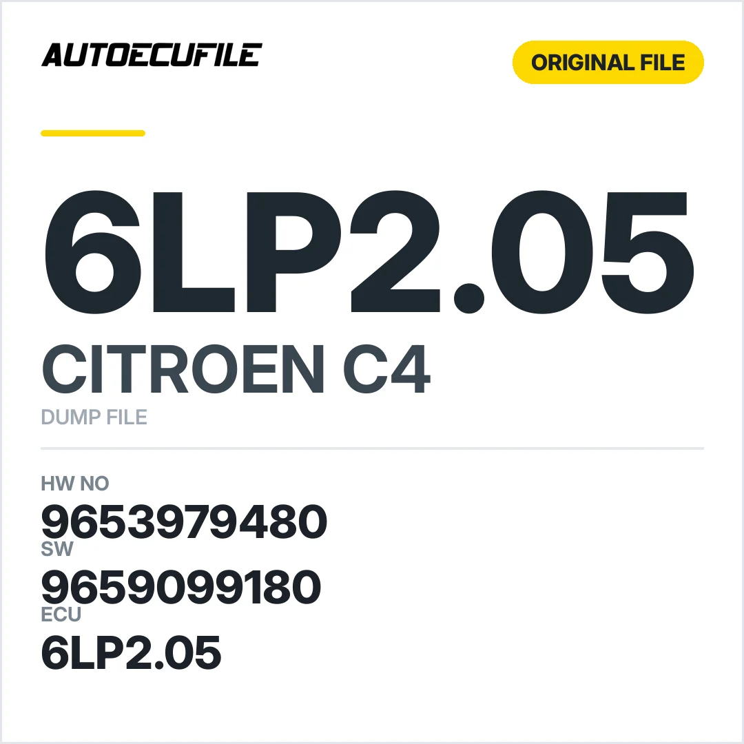 CITROEN C4 IAW 6LP2.05 9653979480 9659099180 DUMP