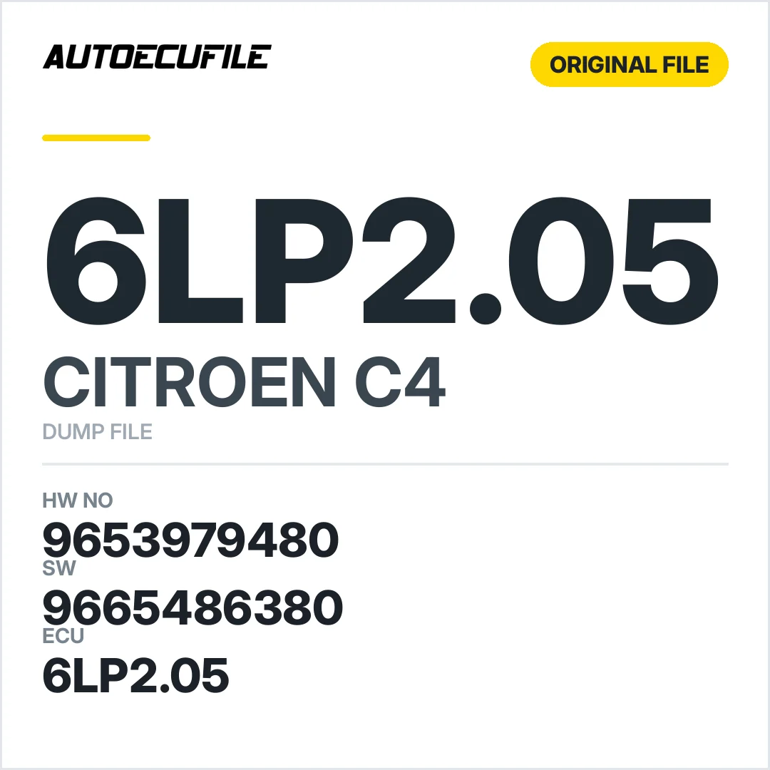 CITROEN C4 IAW 6LP2.05 9653979480 9665486380 DUMP