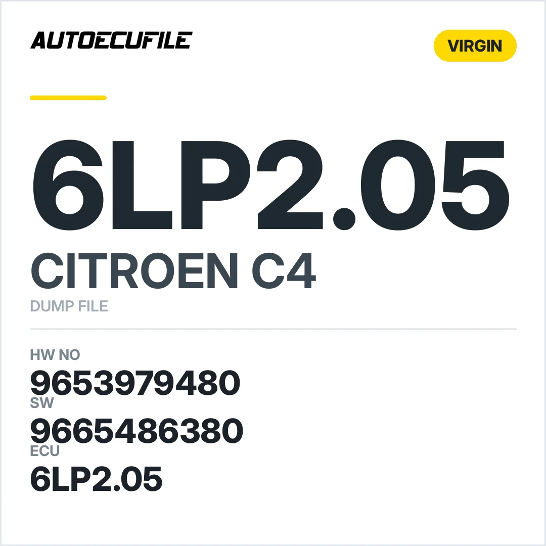 CITROEN C4 IAW6LP2.05 9653979480 9665486380 VIRGIN DUMP